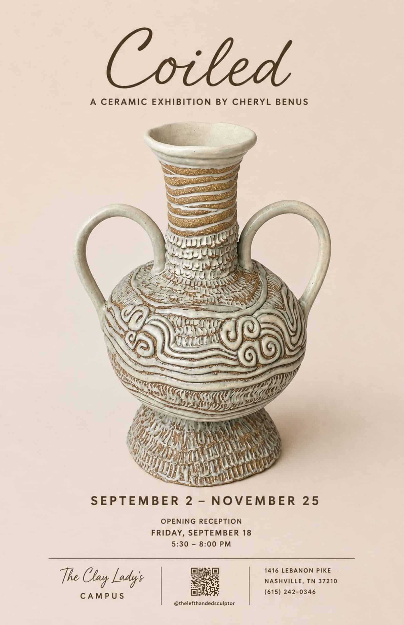 “Coiled”, A Ceramic Exhibition by Cheryl Benus